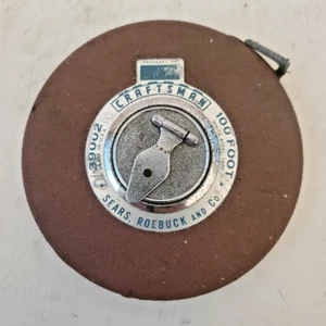 Vintage Sears Craftsman 100' Steel Tape Measure 39002 Brown Made in USA - Picture 1 of 7