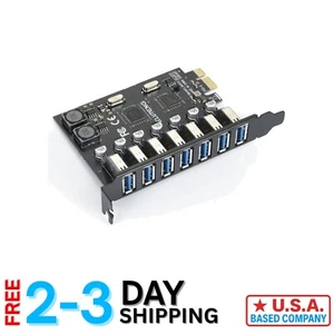Versatile 7-Port USB 3.0 to PCIe Expansion Card - Compatible with Windows 11/10 - Afbeelding 1 van 10