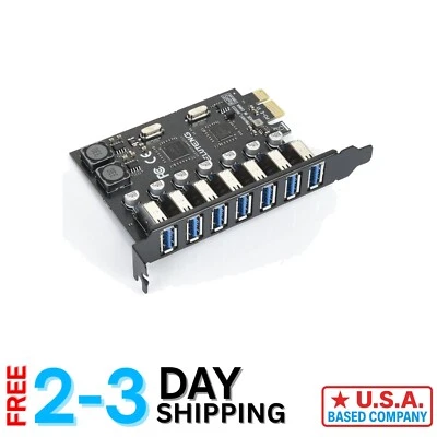 Versatile 7-Port USB 3.0 to PCIe Expansion Card - Compatible with Windows 11/10 - Image 1 of 4
