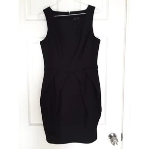 Asos strukturiertes ärmelloses Business kleines schwarzes Kleid Midi Größe 6 - Bild 1 von 4