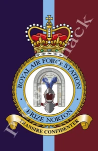 R.A.F STATION CREST PRINTED ON A METAL SIGN. FRIDGE MAGNET. BRIZE NORTON - Picture 1 of 1