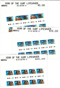 Stamps 2007 Australia Life Saving set 4 in gutter strips of 10 collector packs - Bild 1 von 1
