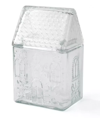 Target Bullseye Christmas 2024 Clear Gingerbread Glass House Canister Cookie Jar - Image 1 of 4