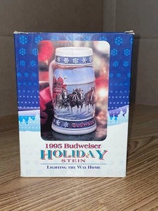 Budweiser 1995 Holiday Christmas Beer Stein "Lighting the Way Home" Box & COA - Picture 1 of 7