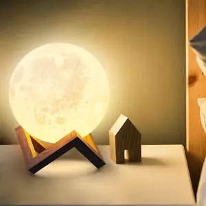 4" 3D Moon Lamp – Night Light & Bedroom Decor for Kids & Adults - Picture 1 of 12