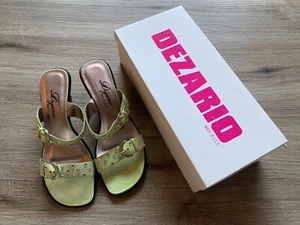 Vintage Dezario Cloud Pistachio Green Rhinestone Kitten Heels Size 6 - Picture 1 of 12