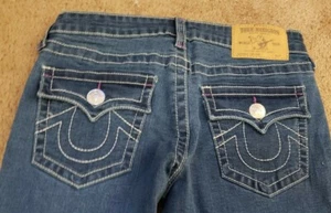 NWOT True Religion Girls Jeans, Size 10, purple accent stitching - Picture 1 of 4