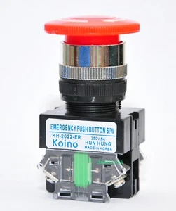 New HQ KOINO EMERGENCY STOP Pushbutton Switch 125V-10A KOREA NO+NC - Picture 1 of 8