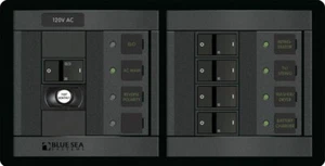 Blue Sea - 1193-BSS Panel 360 120VAC 5pos w/ELCI Main 30A FR H (1EA) - Picture 1 of 2