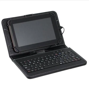 Universal 7-inch Tablet Pc Keyboard Flip Stand Case With Premium Pu Leather - Picture 1 of 1
