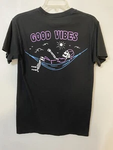 Maglietta Good Vibes Small Goodvibes nera chiama tua madre teschio Halloween usata in ottime condizioni - Foto 1 di 5