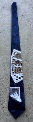 Винтажная покерная колода карт эпохи Возрождения 1980-х темно-синий галстук ручной работы - Изображение 1 из 4