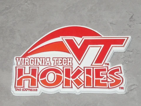 VIRGINIA TECH HOKIES Vtg NCAA Tag Express RUBBER FRIDGE MAGNET Standings Board Cover