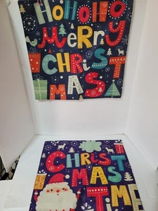 2 Christmas  Holiday/ XMAS Pillow SANTA Covers 17"x17"Unbranded Decor - Picture 1 of 11