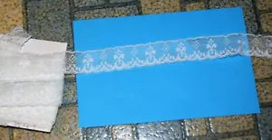 Off white Heirloom English lace heirloom sewing fabric sewing smocking off bolt - Foto 1 di 1