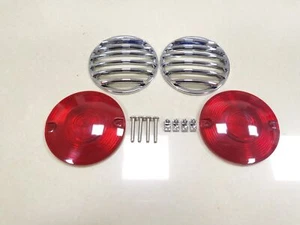 Red Flat Turn Signal Red Lens Cover Grills For Harley Road Glide FLTR EFI FLTRI - Picture 1 of 9