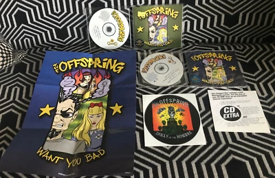 Offspring Want You Bad 2 x NEW UK CD Singles & Poster + Promo Ixnay Sticker punk - Image 1 of 4