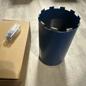 Broca de núcleo de diamante seco de 6" con adaptador de broca piloto de mandril de 1/2", eje de 5/8"-11 - Imagen 1 de 8