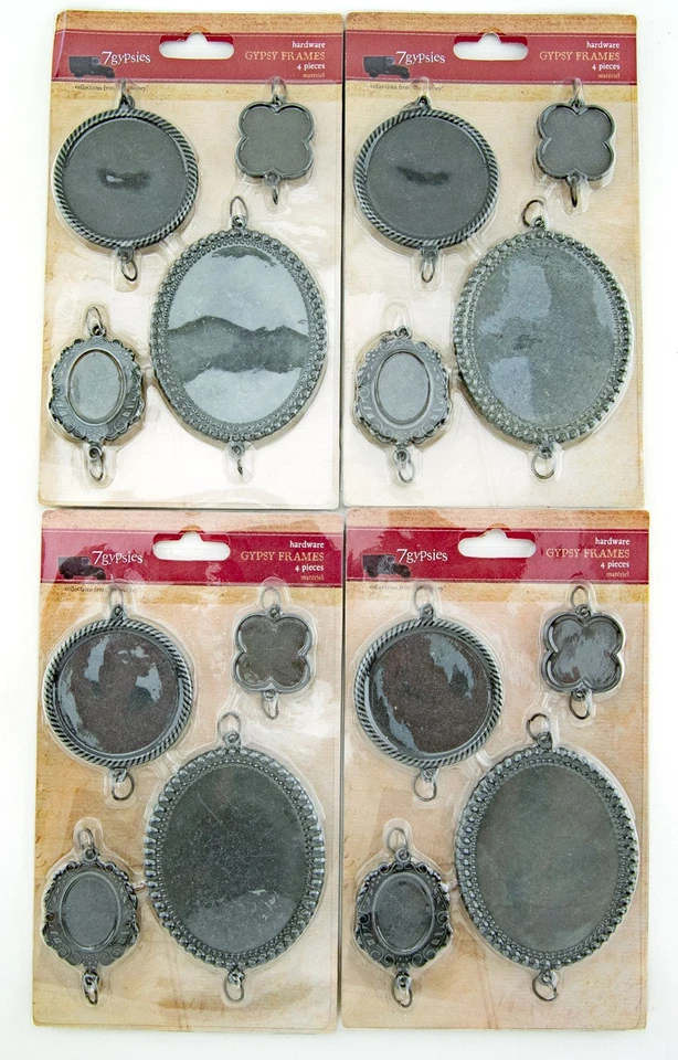 Lote de 4 mini marcos gitanos 7 dijes adornos metálicos dimensionales Foto 1 de 4