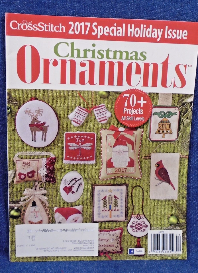 Revista Just Cross Stitch 2017 Edición Especial Navidad Adornos 70+ Proyectos Foto 1 de 1