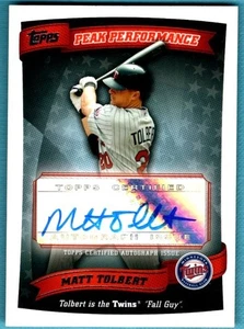 2010 Topps Peek Performance Autographs Auto Baseball Matt Tolbert Card # MT - Picture 1 of 1