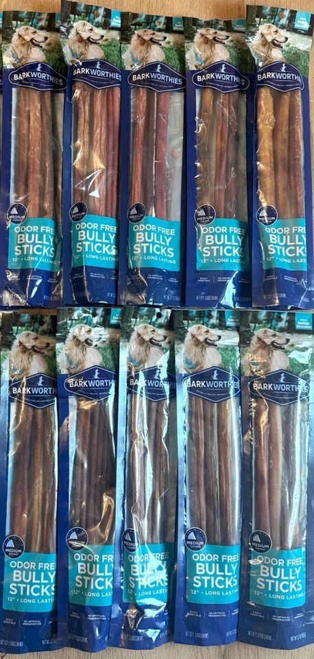 (10) BARKWORTHIES 12 «Bully палочки для собак 30 палочки общий запах бесплатно совершенно новый - Изображение 1 из 1
