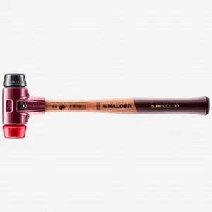 Halder Simplex Mallet with Black Rubber/Red Plastic Inserts and Cast Iron Housin - Picture 1 of 1