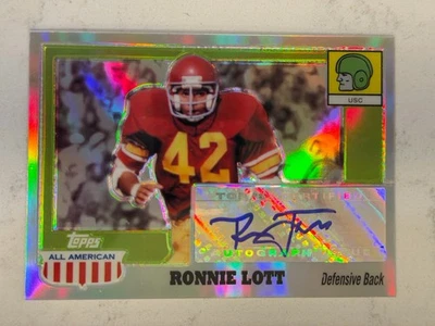 2005 Topps Chrome All American Football Refractor Auto Ronnie Lott /55 - Image 1 of 2