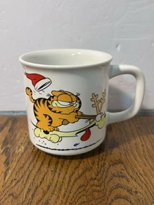 Vintage Garfield Riding Odie As A Reindeer ENESCO Christmas Mug 1978 Jim Davis - Bild 1 von 8