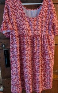 Women's ditsy floral dress One Size Smock red yellow white floaty XXL 16/18/20 - Picture 1 of 5