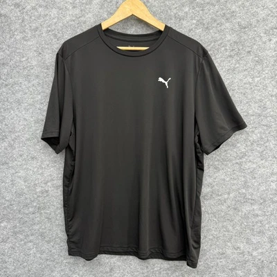 Camiseta deportiva para hombre PUMA, cuello redondo, ropa deportiva, negra, talla XL, NUEVA Foto 1 de 4