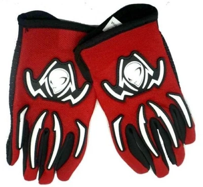 WOW Youth Kids Motocross Bicycle Cycling Gloves Martian Spider Red - Size M - Image 1 of 4