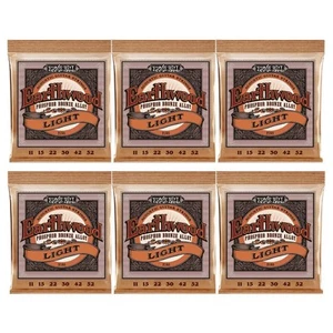 6 SETS Ernie Ball Akustikgitarrensaiten 11-52 Erdholz Phosphor Bronze Light - Bild 1 von 7