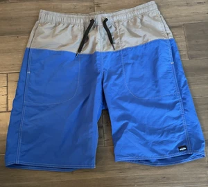 Kavu Blue Swim Trunk River Shorts Mens Medium Blue Gray Inseam Drawstring NWOT - Picture 1 of 10