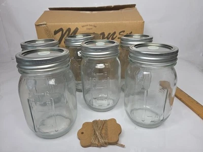 (6) Juego de 6 tapas dobles de vidrio para tarro de albañil o cubierta de paja nuevos en caja Foto 1 de 4