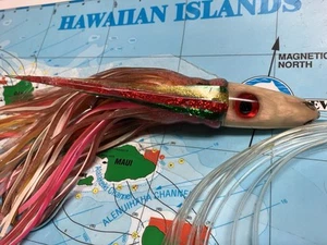 Rigged Vintage Jetted Tanabe Bullet Hawaiian Big Game Trolling Lure Marlin Tuna - Picture 1 of 6