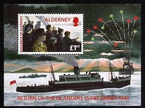 100348/ Alderney 1995 - Bl. 1 - Rückkehr der Inselbewohner - ** - M€ 6,50 - Bild 1 von 1