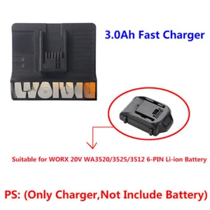 1x Cargador Rápido para Batería WORX 18V/20V (Máx.) WA3512/3520/3525 (6 PINES) 3.0Ah - Imagen 1 de 4