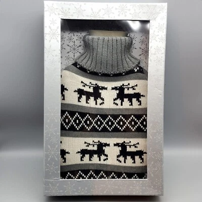 Cassandra Botella de Agua Caliente y Reno Cuello Alto Tejido Cubierta Set de Regalo Nuevo en Caja Foto 1 de 4