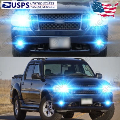 For Ford Explorer Sport Trac 2001-2005 4X 8000K LED Headlight Fog Light Bulbs GL - Image 1 of 4
