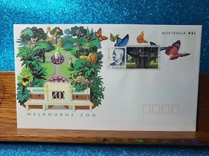 Cubierta de recuerdo 🙂 1989 (2 sellos) del zoológico de Melbourne 🙂 - Imagen 1 de 2