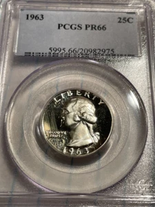 1963 Proof Silver Quarter Graded PCGS PR66 - Picture 1 of 2