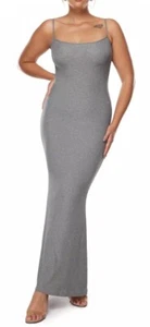 Women's Maxi Bodycon Dress Lounge Slip Spaghetti Strap Long Tank Ribbed Large - Picture 1 of 10