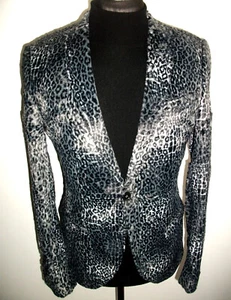 NOOSE MONKEY Leopard Print FUR SUIT JACKET BLAZER DINNER CRUISE Sport COAT 38 - Picture 1 of 10