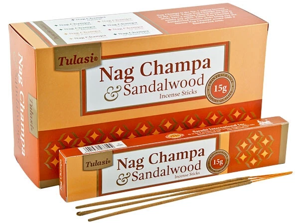 Tulasi Nag Champa  incense sticks | Sandalwood | [6 Pack of 15 stick] 90 - Image 1 of 1