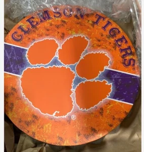 FOCO Clemson Tigers Metal Logo Large Round Bottle Cap Sign 12x12” New With Tags - Picture 1 of 1