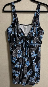 NWT Holipick Women’s Plus Size 22W Tankini Top Swimsuit Floral Paisley Print - Picture 1 of 8