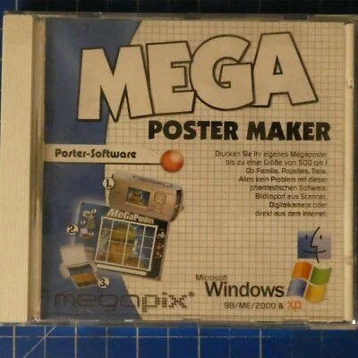 Mega Poster Maker megapix Microsoft Windows 98/ME/2000 & xp T1277 - Bild 1 von 3