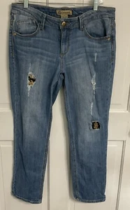Democracy Damen Flex-Ellent niedrige leichte Wasch Distressed Paillettenjeans 10 - Bild 1 von 9