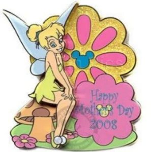 Disney Pin 61374 WDW Happy Mother's Day 2008 Tinker Bell Flower Mushroom LE - Picture 1 of 8